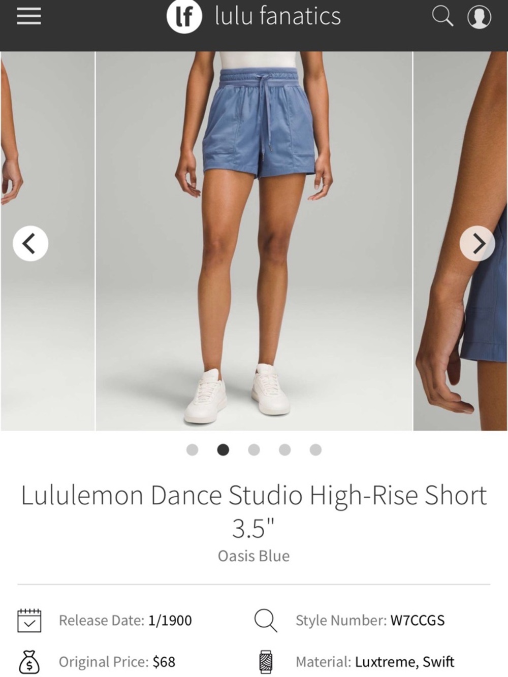 lululemon athletica Dance Studio High-Rise Shorts - Oasis Blue